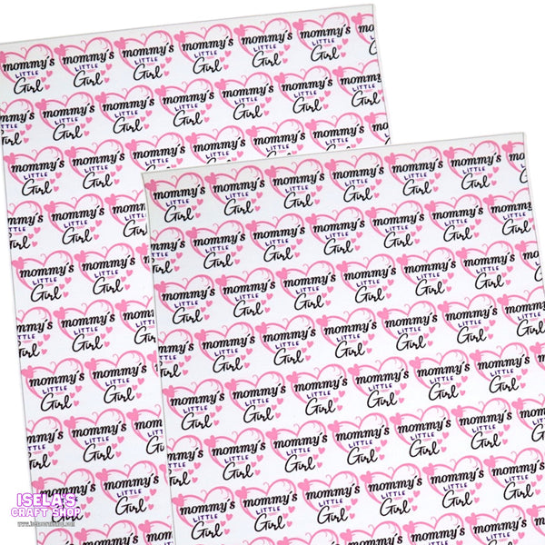 1pc Mommy's little girl  Faux Leather Sheet F191