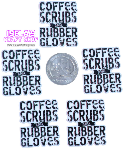 1pc  -Coffee Scrubs and Rubber Gloves Resin planars P1035