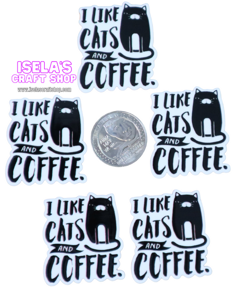 1pc-I like Cats and Coffee Resin planar P1040