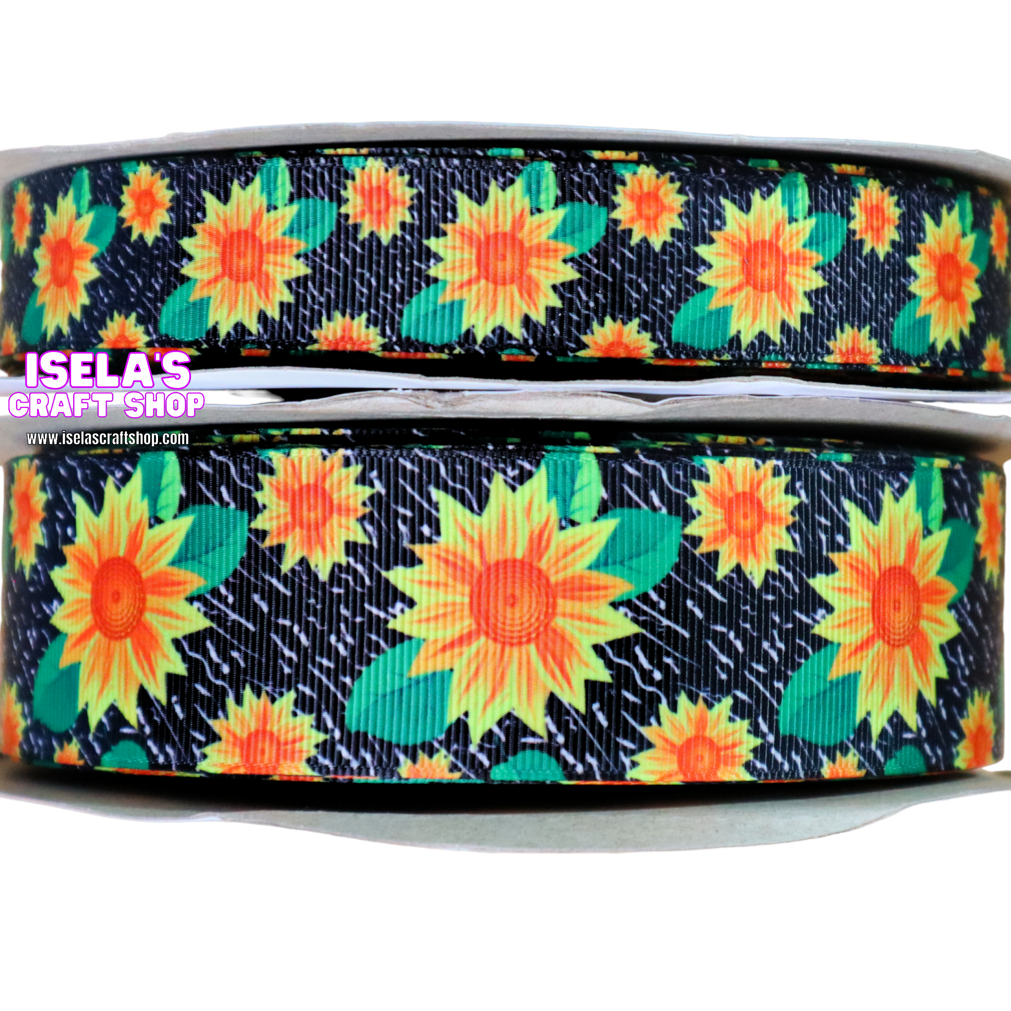 3Yards-New High Quality Sunflower Ribbon size 1.5