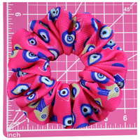"New Handmade Oversized Evil eye Print Scrunchie" S8