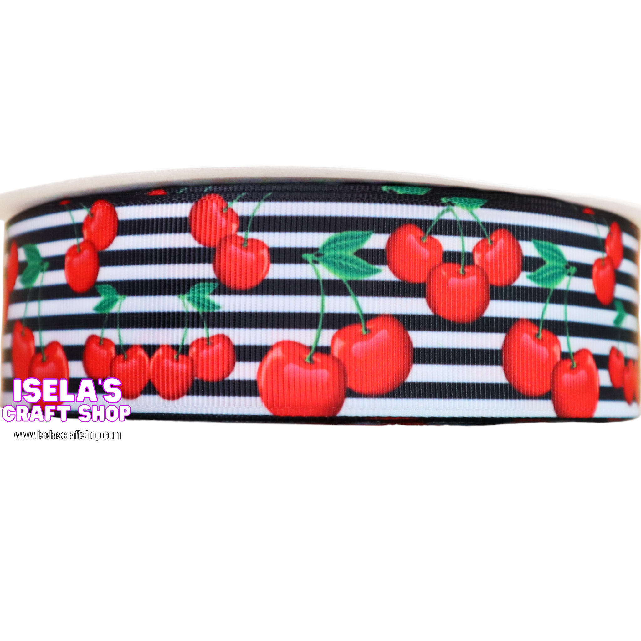 3Yards-New High Quality Cherry Ribbon size 1.5