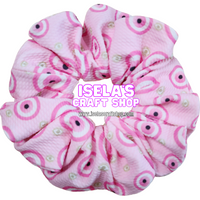 Pink Evil Eye Print Handmade Oversized  Scrunchie S13