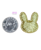 10pc-Gold Glitter Bunny Padded Appliques E4